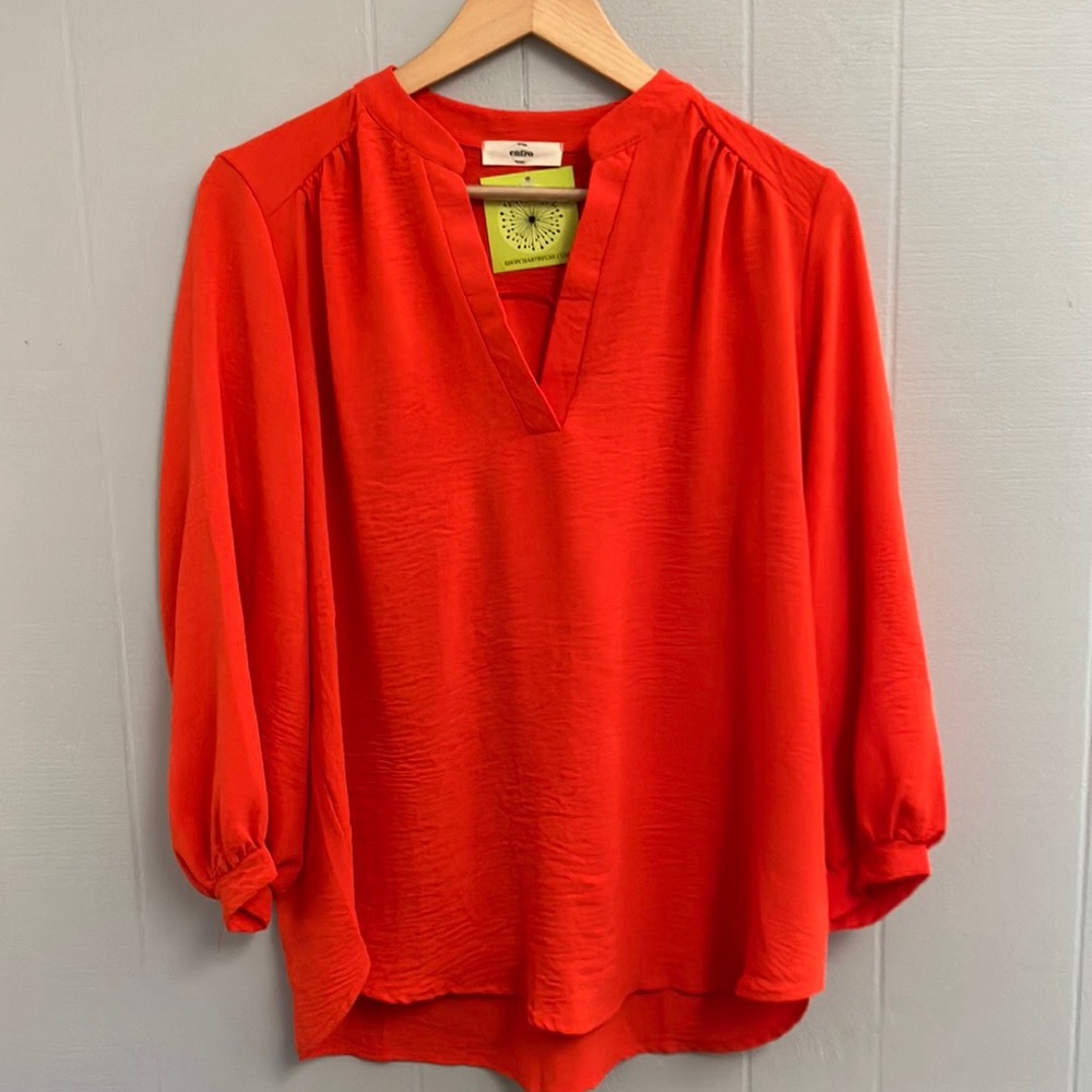 NWT Entro Top Blouse Orange NWT